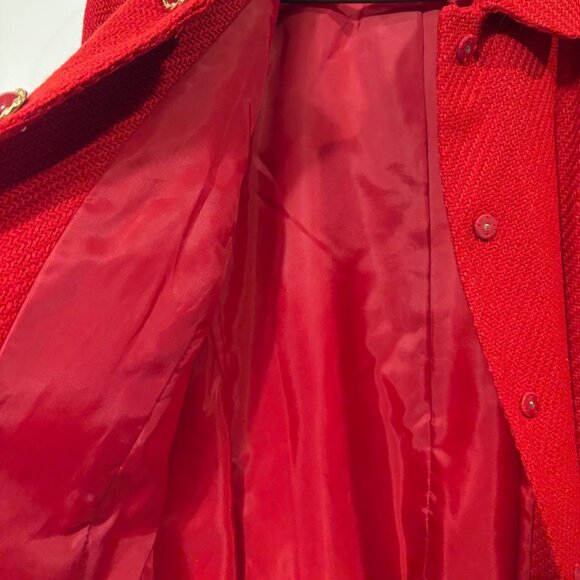 Kasper Red Textured Lined Blazer Jacket with Snap Buttons – Size 14 Plus Size - Picture 4 of 10